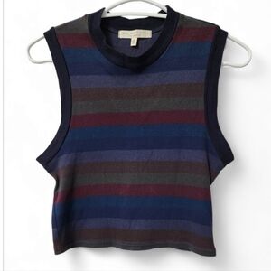 Truly Madly Deeply Los Angeles rib knot stripe crop top